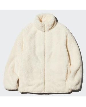 Uniqlo Fluffy Yarn Fleece Full-Zip Jacket - Natural