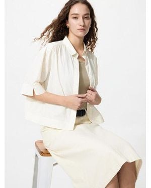 Uniqlo Nylon Boxy Short Shirt (Half Sleeve) - White