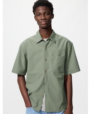 Uniqlo Seersucker Shirt (Short Sleeve) - Green