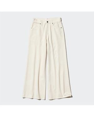 Uniqlo Drapey Wide Flare Jeans - White