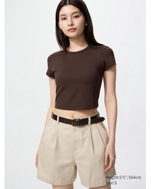 Uniqlo T-Shirt Airism Soft Taglio Corto - Neutro