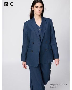 Uniqlo Premium Linen Jacket - Blue