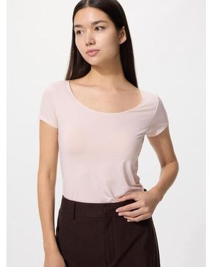 Uniqlo Airism Scoop Neck T-Shirt - Pink