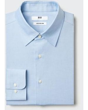 Uniqlo Super Non-Iron Regular Fit Shirt (Regular Collar) - Blue