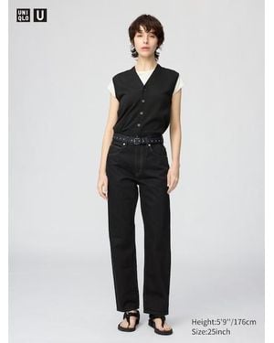 Uniqlo High Rise Regular Jeans - White