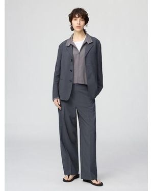Uniqlo High Rise Straight Trousers - Blue