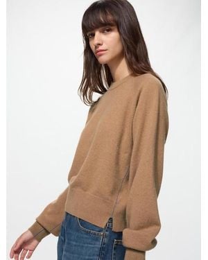 Uniqlo 100% Cashmere Crew Neck Jumper - Brown