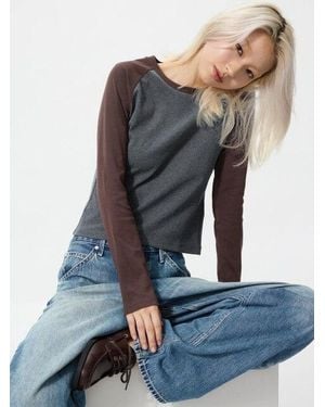 Uniqlo Mini T-Shirt (Raglan, Long Sleeve) - Grey