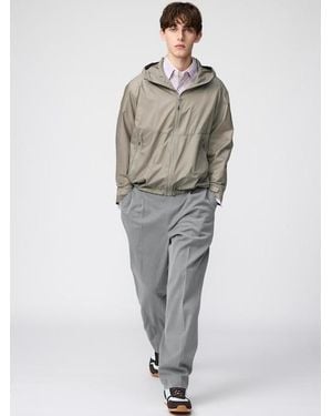 Uniqlo Pleated Wide Tapered Trousers - Grey