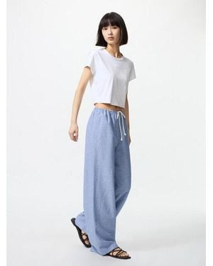 Uniqlo Linen Blend Easy Trousers - Blue