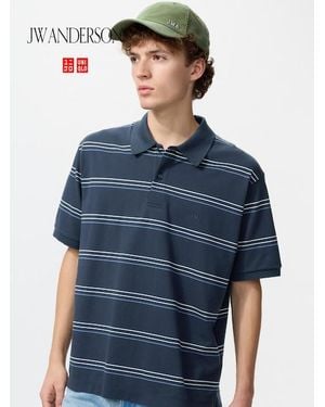 Uniqlo Dry Piqué Polo Shirt (Multi Striped) - Blue
