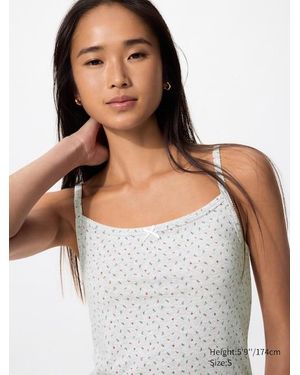 Uniqlo Soft Modal Camisole (Flowers) - Grey