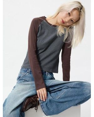 Uniqlo Mini T-Shirt (Raglan, Long Sleeve) - Grey