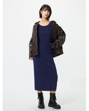 Uniqlo Washable Ribbed Knit Dress (Sleeveless) - Azul