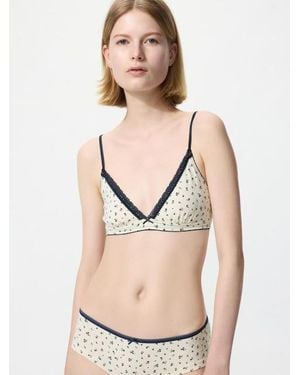 Uniqlo Wireless Bra (Cotton, Triangle) - Natural