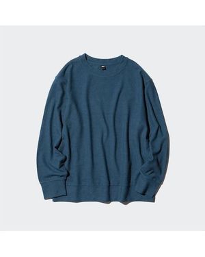 Uniqlo Camiseta Punto Polar Suave Cuello Redondo - Azul