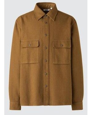Uniqlo Brushed Cotton Shirt - Natural