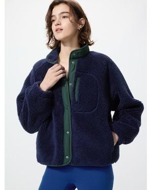 Uniqlo Pile Lined Fleece Combination Jacket - Blue