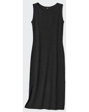 Uniqlo Vestido Punto Canalé Sin Mangas (Lavable A Máquina) - Negro