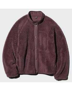 Uniqlo Pile Lined Fleece Combination Jacket - Purple