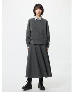 Uniqlo Brushed Jersey Flared Skirt - Grey