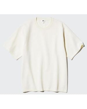 Uniqlo Washable Milano Ribbed Knitted T-Shirt - White