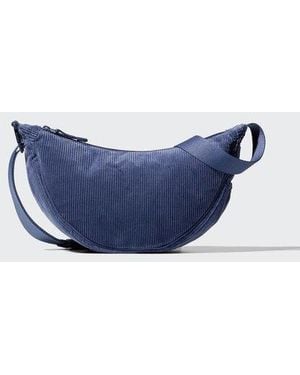 Uniqlo Mini Borsa A Tracolla Rotonda Velluto A Coste - Blu