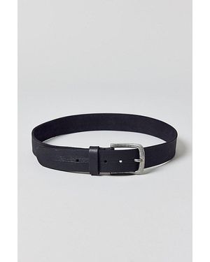 Urban Outfitters Ribbed Trim Slim Leather Belt - Blue