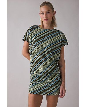 Motel Ameliana Tie-Back Short Sleeve Mini Dress - Green