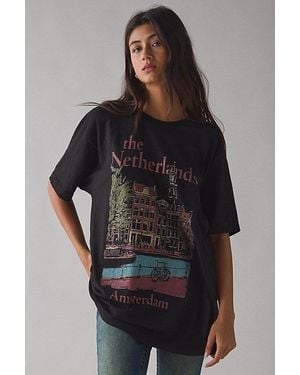 Urban Outfitters The Netherlands Graphic Oversized T-Shirt Dress - Black