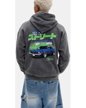 Urban Outfitters Neon Asiatic Car Hoodie - Grey