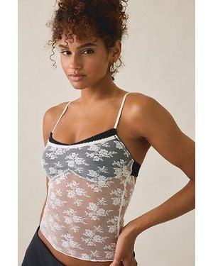 Out From Under Zola Sheer Lace Layered Cami - Brown
