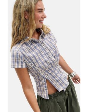 Silence + Noise Silence + Noise Matty Asymmetric Shirt - Blue