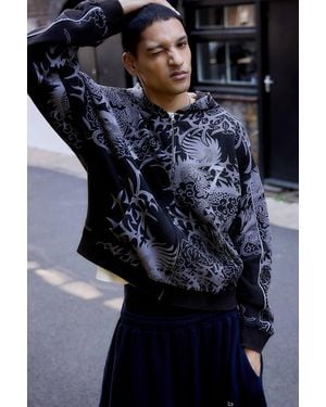 iets frans... Black Asiatic Dragon Zip-through Hoodie - Blue