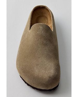Birkenstock Amsterdam Wrapped Suede Clogs - Natural