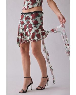 Wild Lovers Liora Asymmetric Hanky Hem Mini Skirt - Multicolor