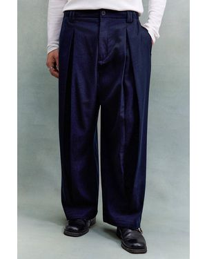 ANGLAN Navy Dart Balloon Trousers - Blue