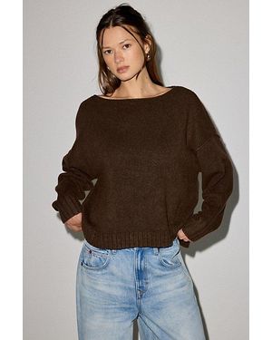 Out From Under So Soft Oversized Off-The-Shoulder Sweater - Brown