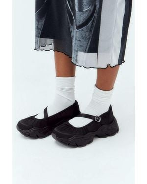 Buffalo Black Binary Ballet Shoes - Blue