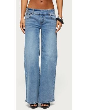Edikted Dale Low Rise Straight Leg Stretchy Jeans - Blue