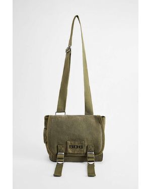 BDG Khaki Waxed Canvas Mini Messenger Bag - Green