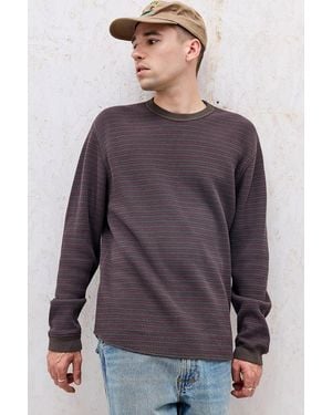 Levi's Striped Long Sleeve Waffle Tee - Purple