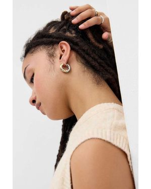 Silence + Noise Silence + Noise Mixed Metal Hoop Earrings At Urban Outfitters - Black