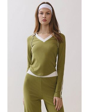Personal Code Rumi Soft Jersey Long Sleeve Top - Green