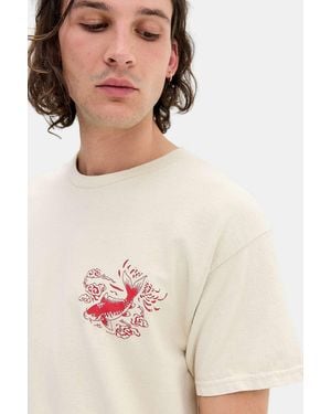 Urban Outfitters Uo Koi Motif T-shirt - Natural