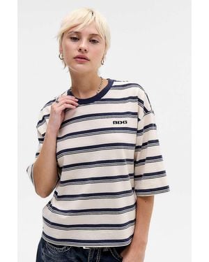 BDG Kai Boxy Mid Sleeve T-shirt - Blue