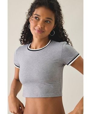 Lioness Laguna Contrast Piped Baby Tee - Grey