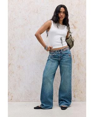 BDG Kayla Mixed Media Lowrider Jeans - Blue