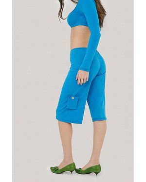 MPAZ STUDIO Simone Detachable Pocket Capri Pants - Blue