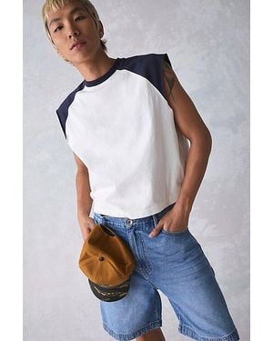 BDG Carson Cutoff Baseball Tee - Blue